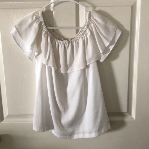 Top Blanc à Volants H By Halston - Taille M - Occasion Très Bon état